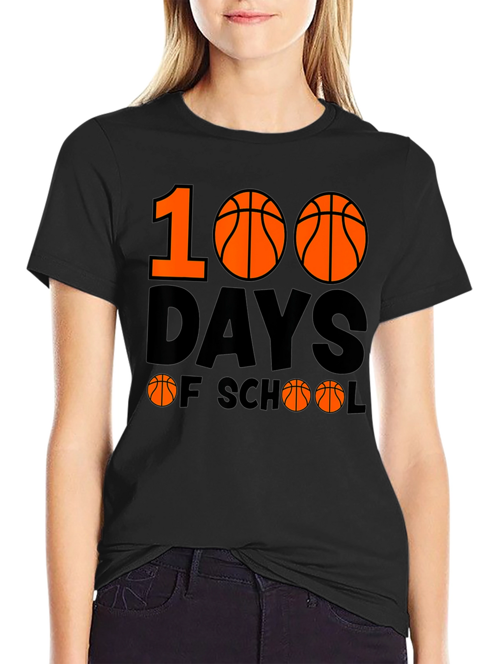 100 Days of School Basketball T-Shirt