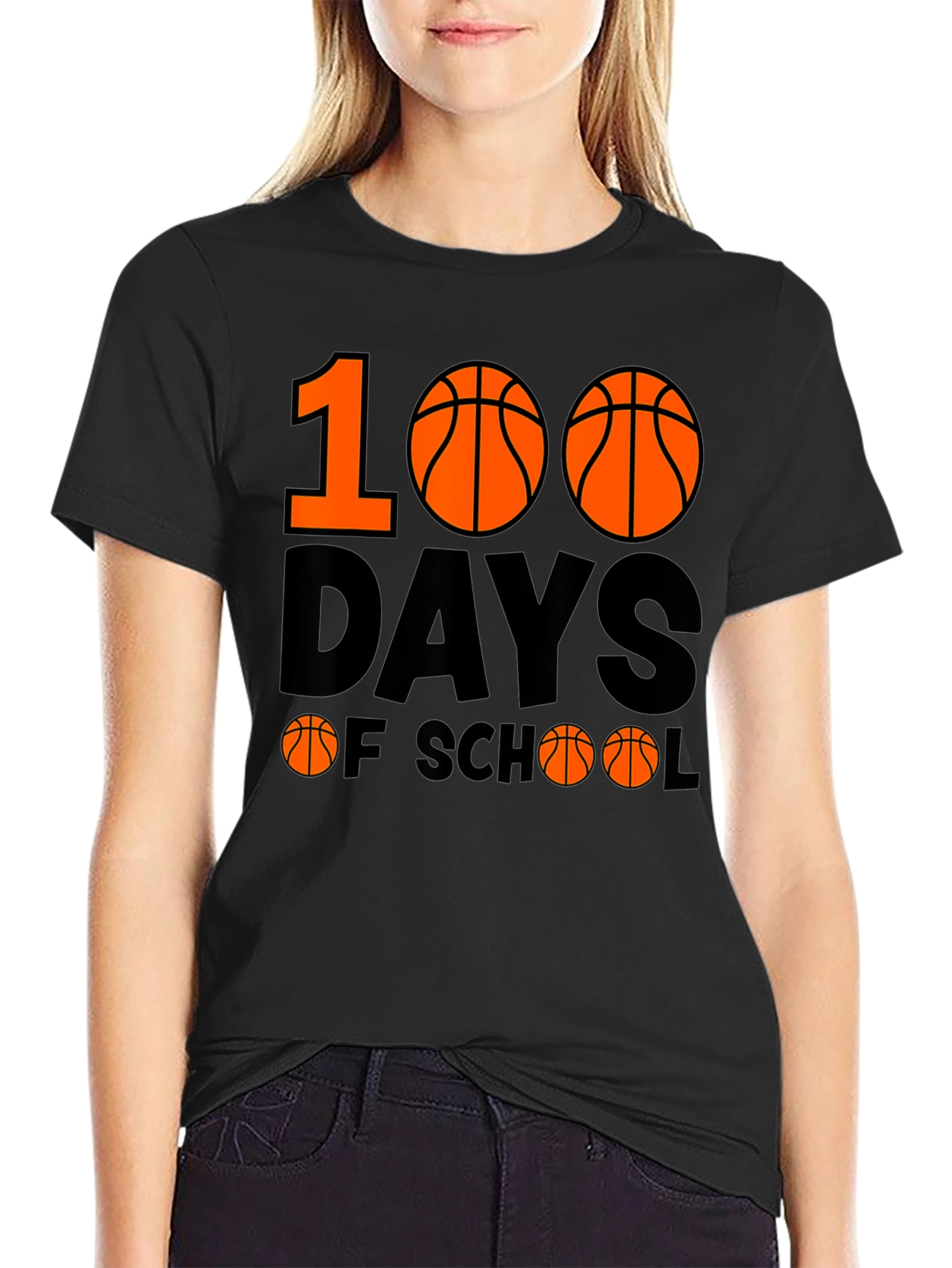 100 Days of School Basketball T-Shirt