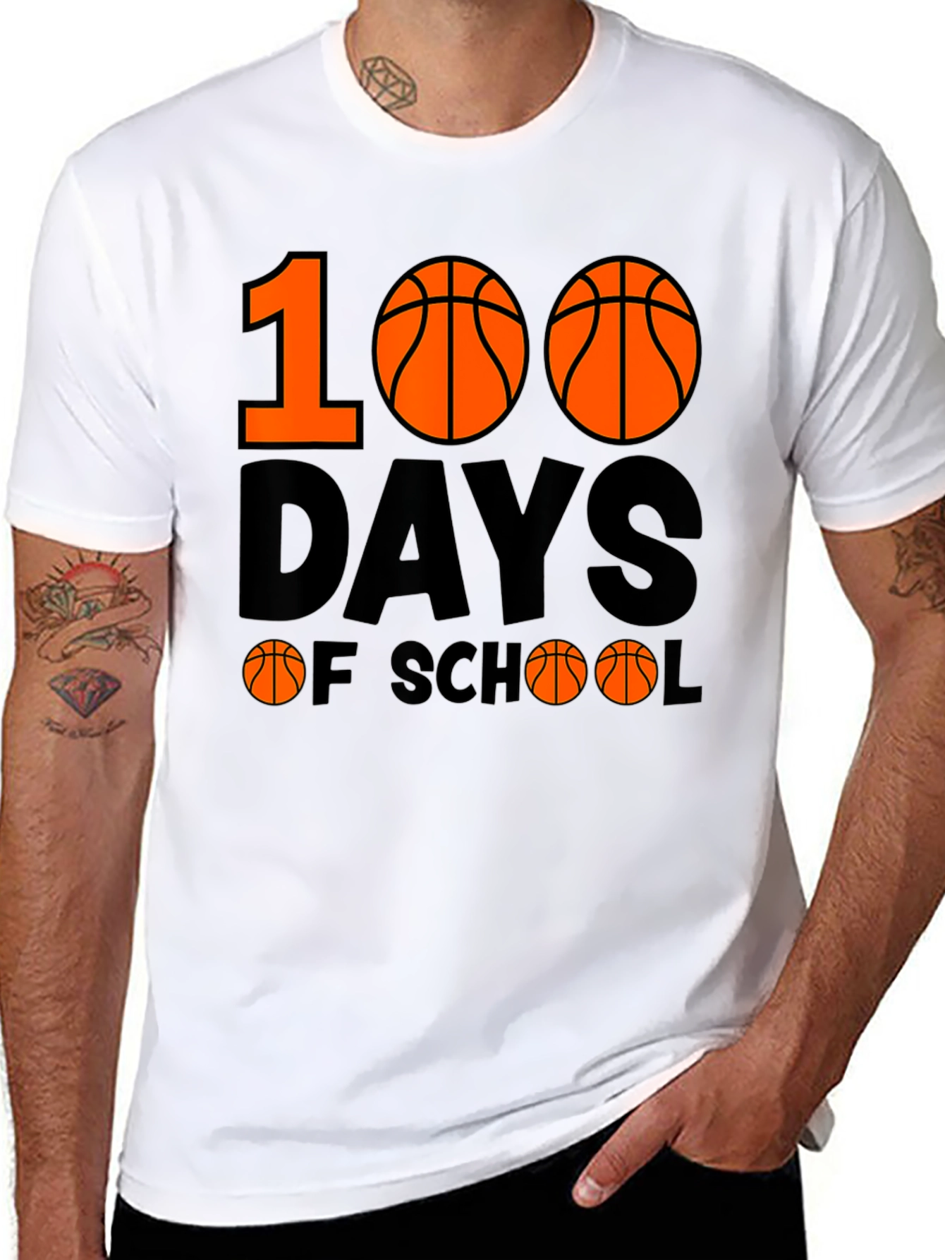 100 Days of School Basketball T-Shirt