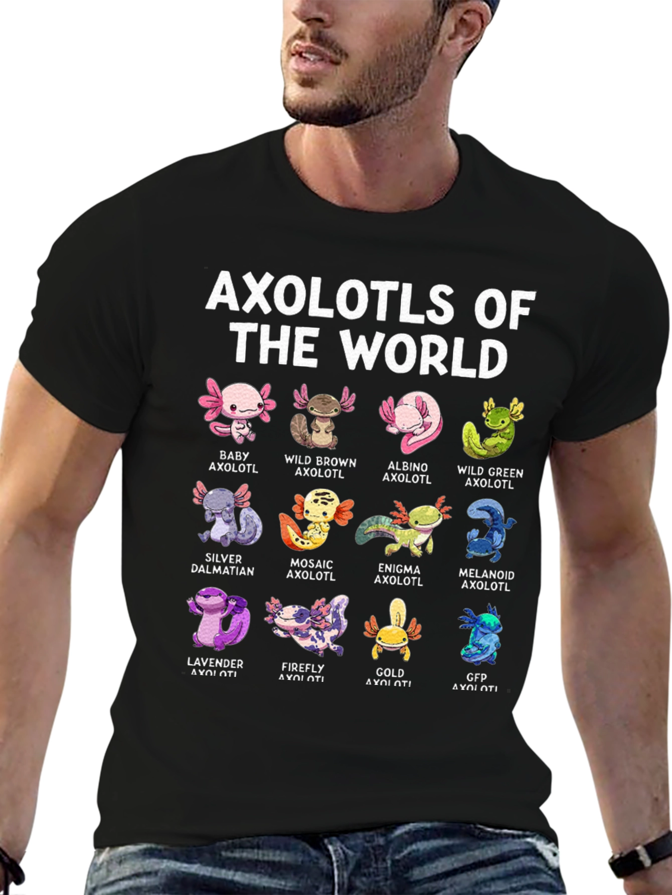 Axolotls of the World Graphic T-Shirt