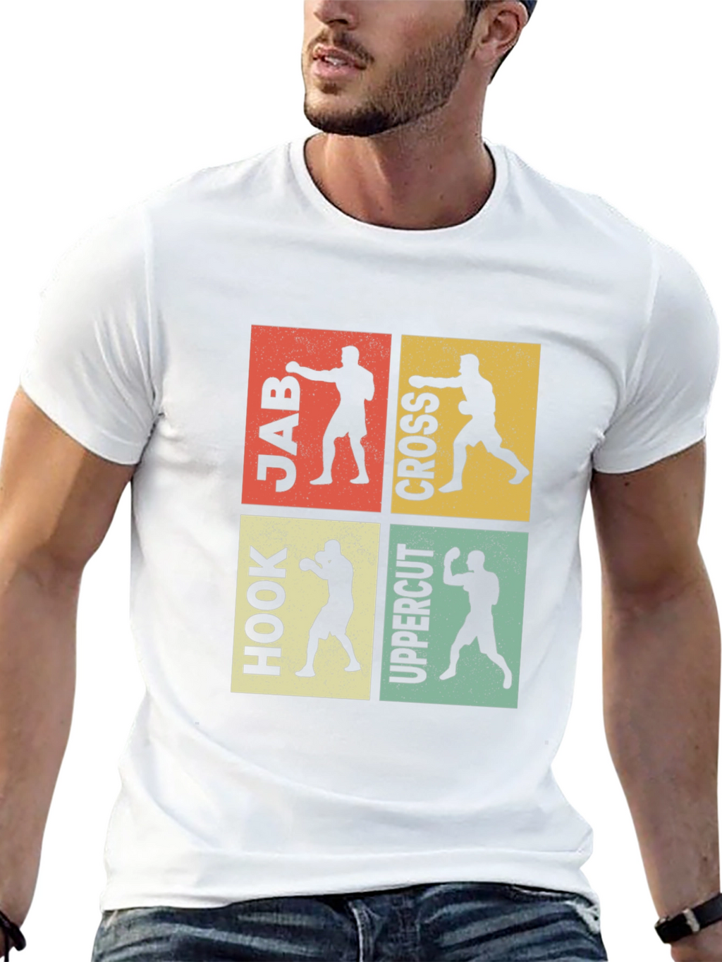 Boxing Moves Graphic Tee - Jab Cross Hook Uppercut