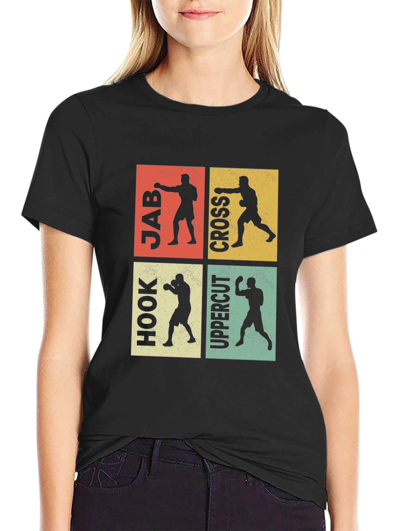 Boxing Moves Graphic Tee - Jab Cross Hook Uppercut