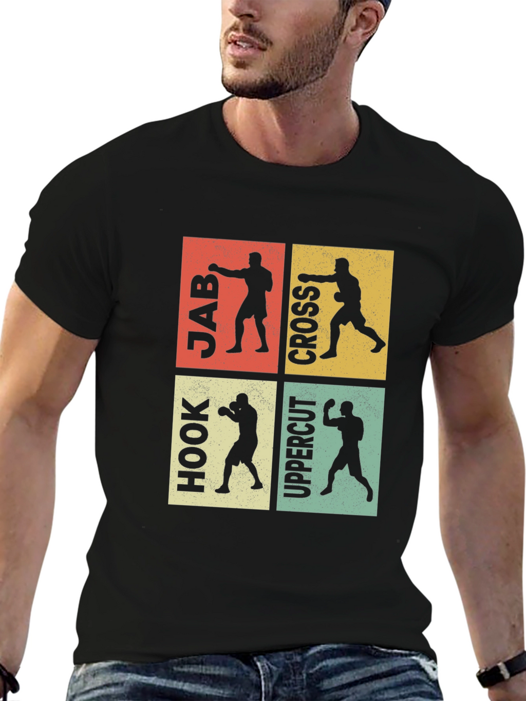 Boxing Moves Graphic Tee - Jab Cross Hook Uppercut