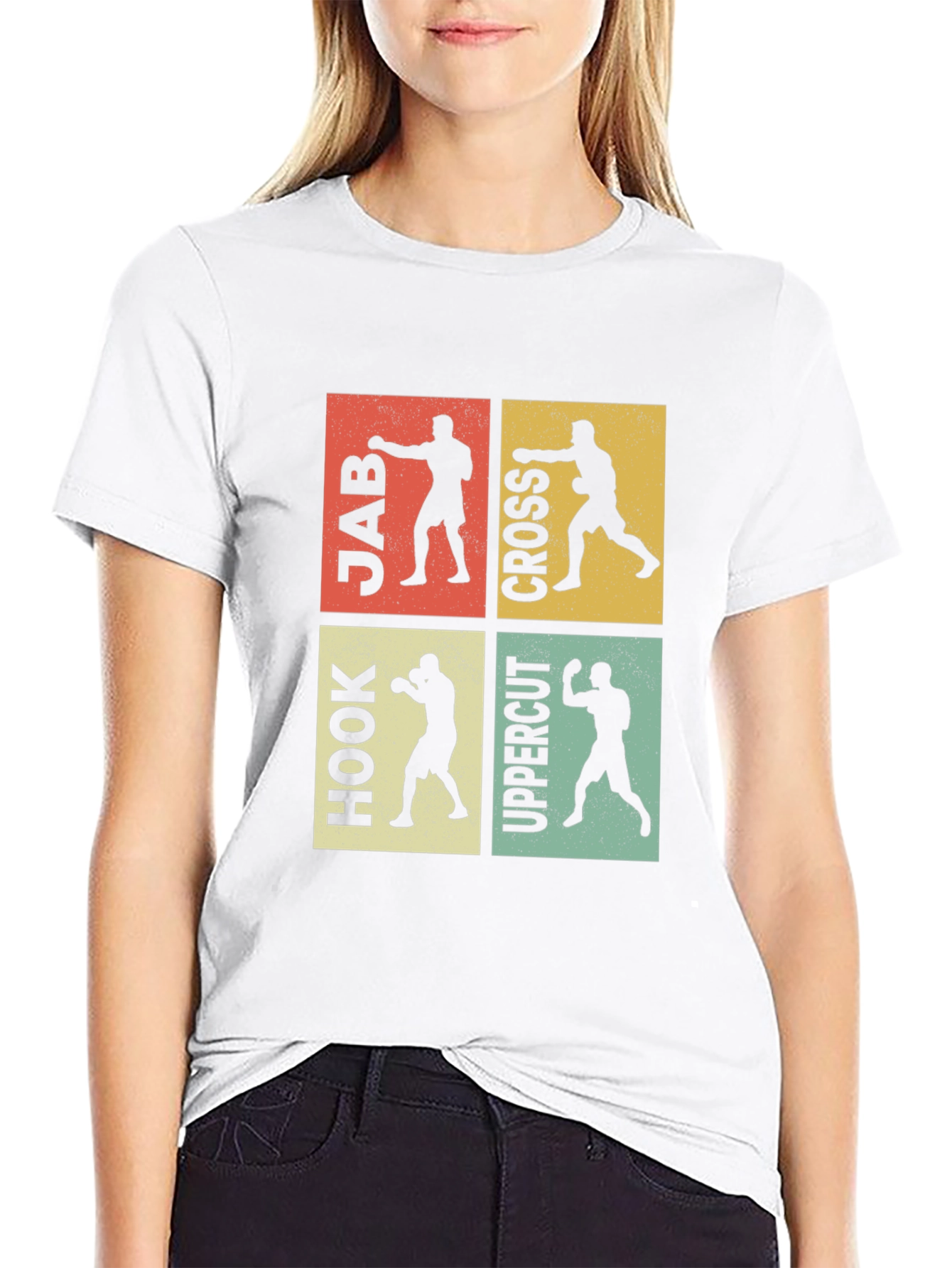 Boxing Moves Graphic Tee - Jab Cross Hook Uppercut