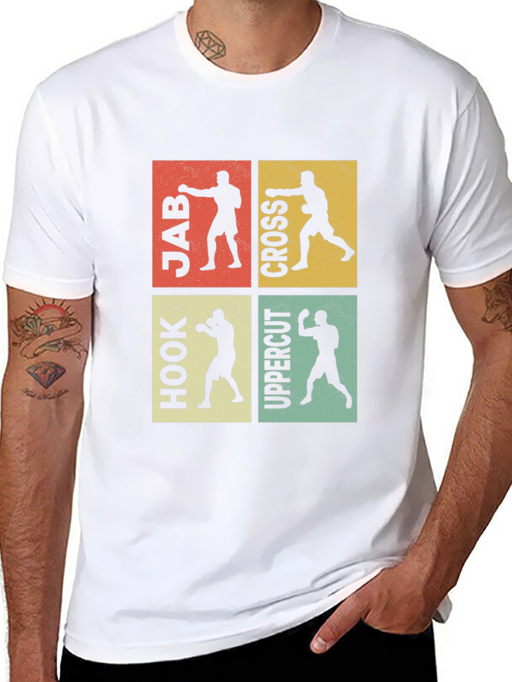 Boxing Moves Graphic Tee - Jab Cross Hook Uppercut
