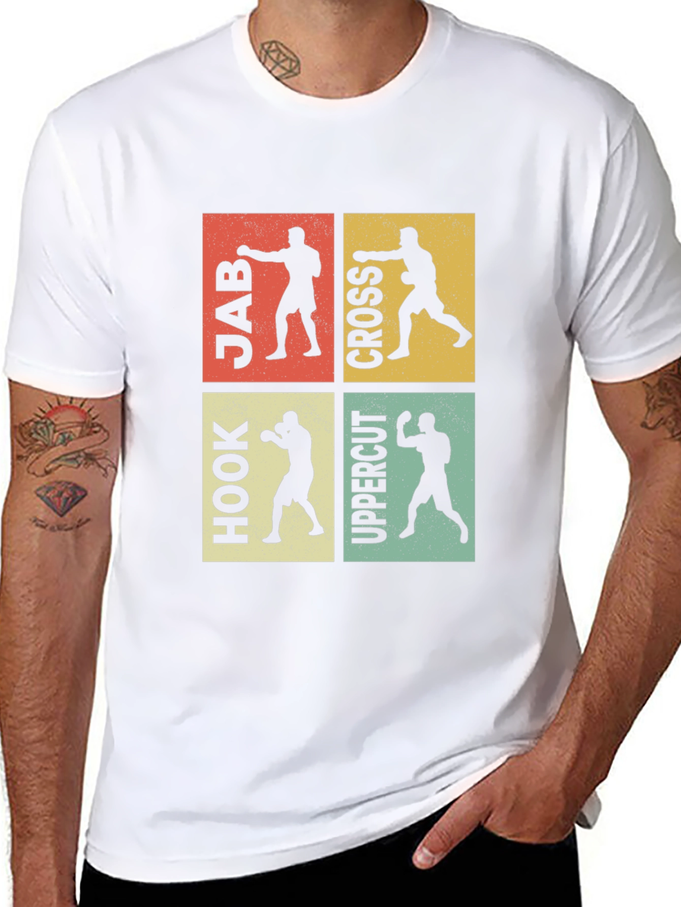 Boxing Moves Graphic Tee - Jab Cross Hook Uppercut