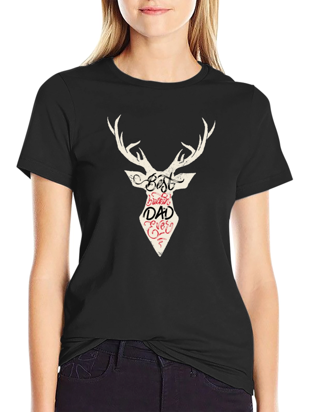 Best Buckin Dad Ever Deer Graphic T-Shirt