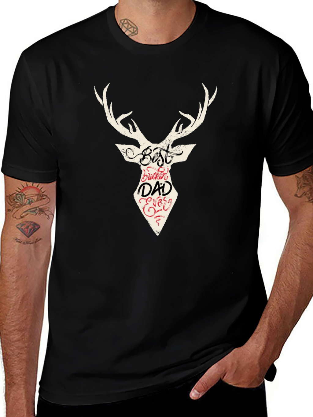 Best Buckin Dad Ever Deer Graphic T-Shirt