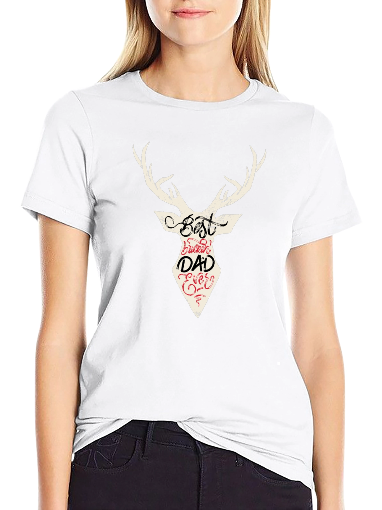 Best Buckin Dad Ever Deer Graphic T-Shirt