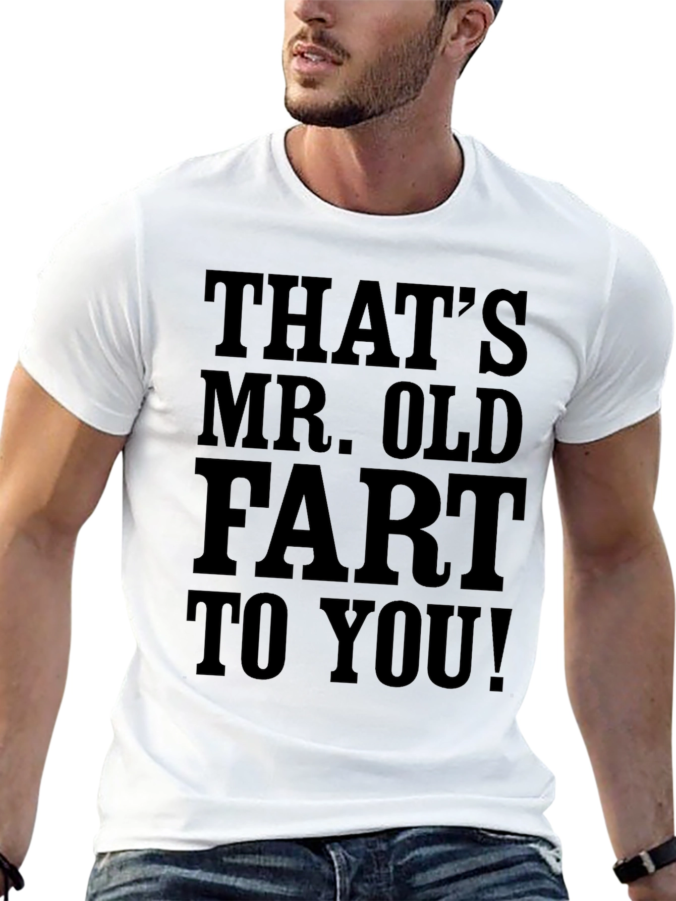 Funny Mr. Old Fart Black Graphic T-Shirt