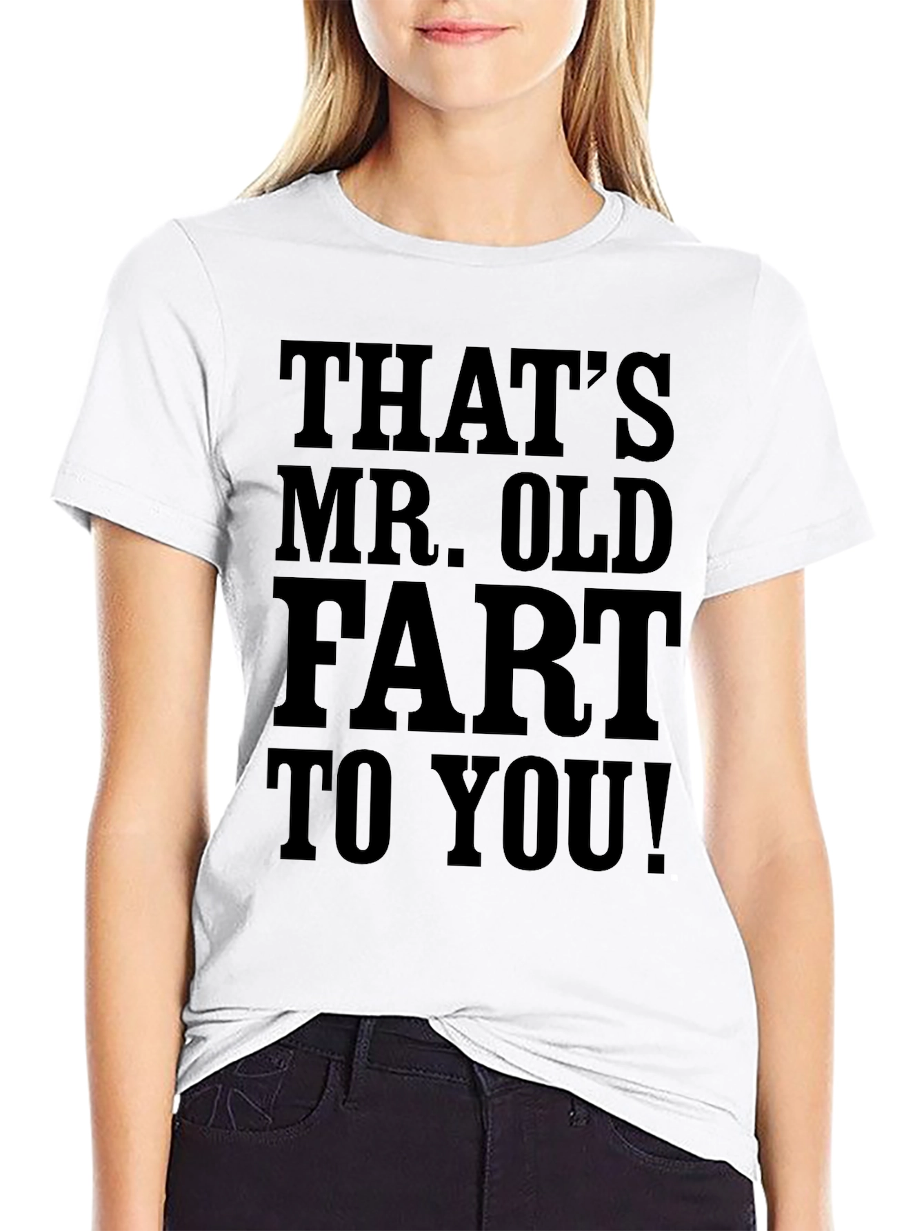 Funny Mr. Old Fart Black Graphic T-Shirt