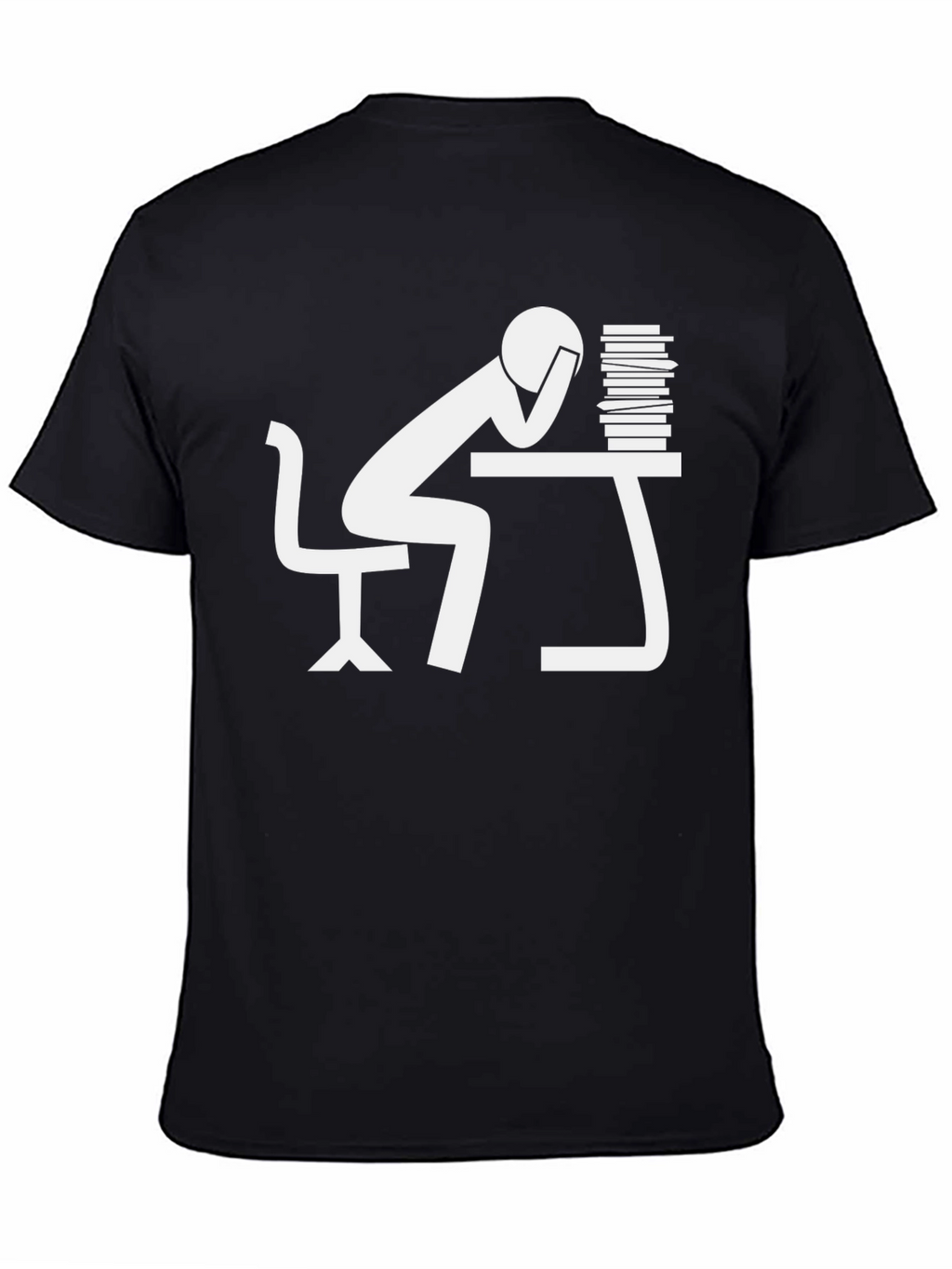 Stressed Student Black T-Shirt - Bookworm Style