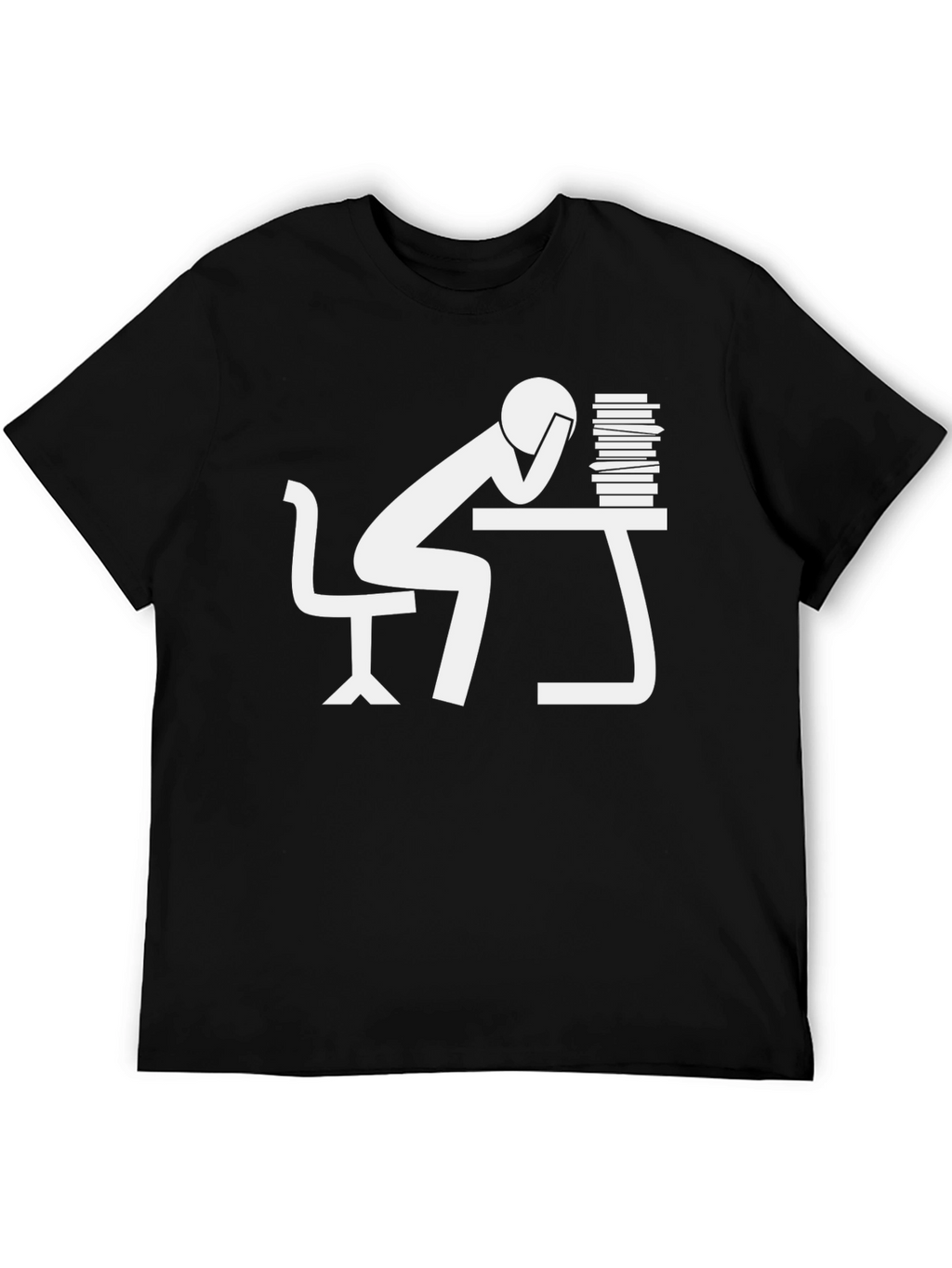 Stressed Student Black T-Shirt - Bookworm Style