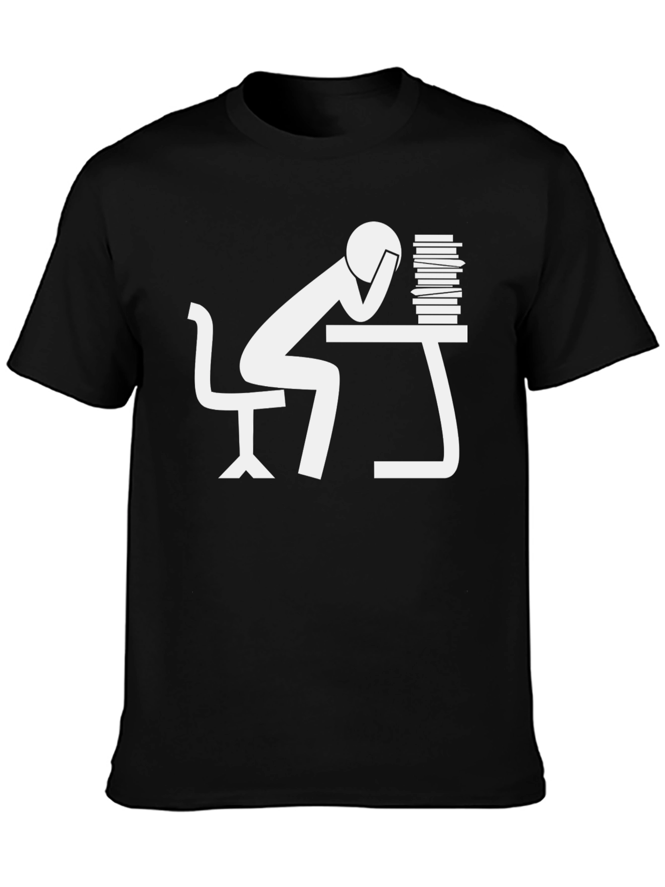 Stressed Student Black T-Shirt - Bookworm Style