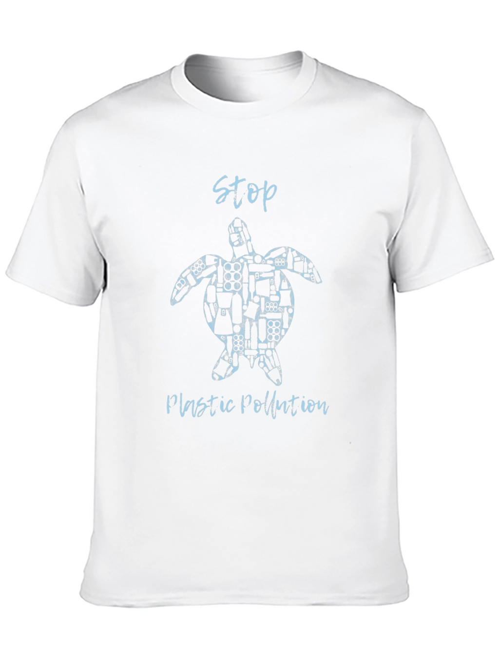 Stop Plastic Pollution Turtle Graphic Tee - Black
