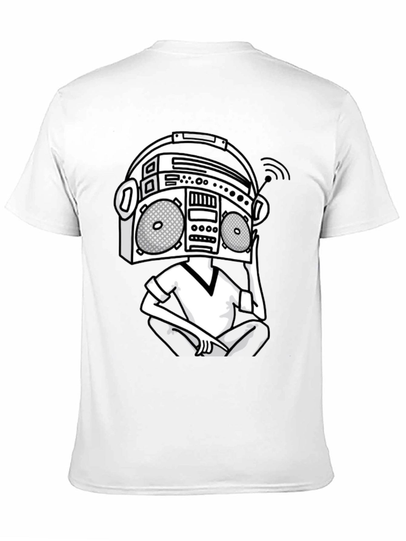 Retro Boombox Head T-Shirt - Classic Hip Hop Style