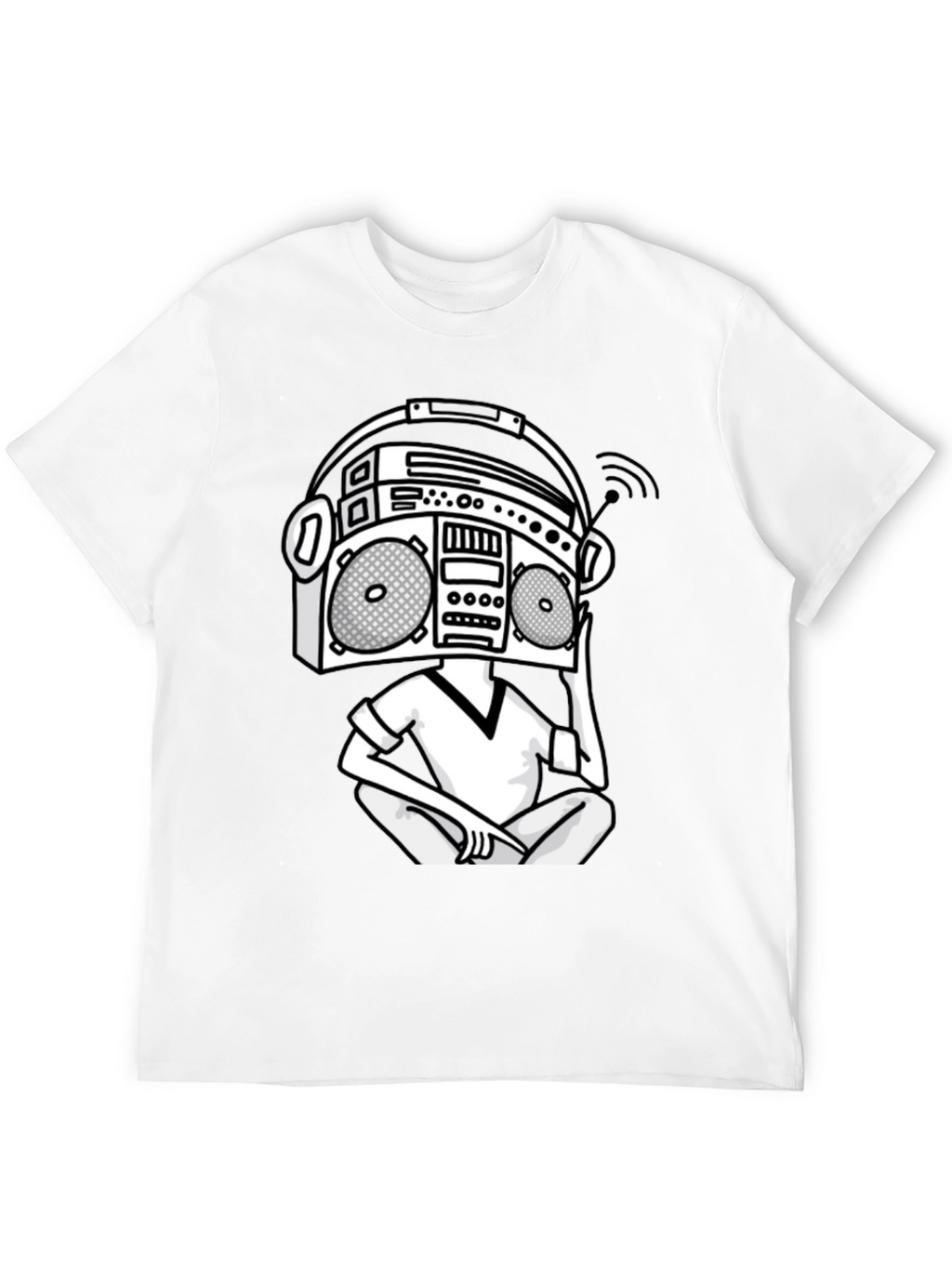 Retro Boombox Head T-Shirt - Classic Hip Hop Style