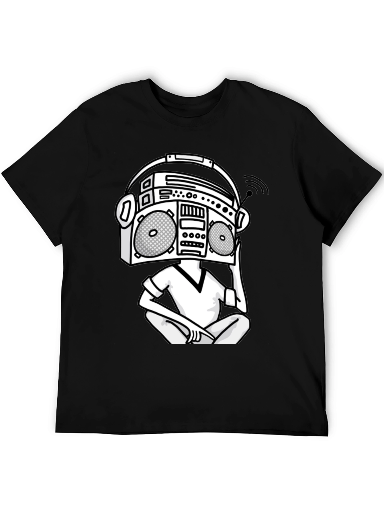 Retro Boombox Head T-Shirt - Classic Hip Hop Style