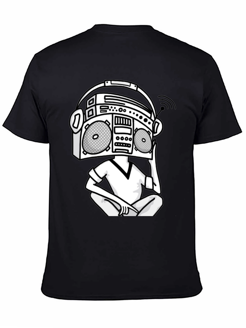Retro Boombox Head T-Shirt - Classic Hip Hop Style