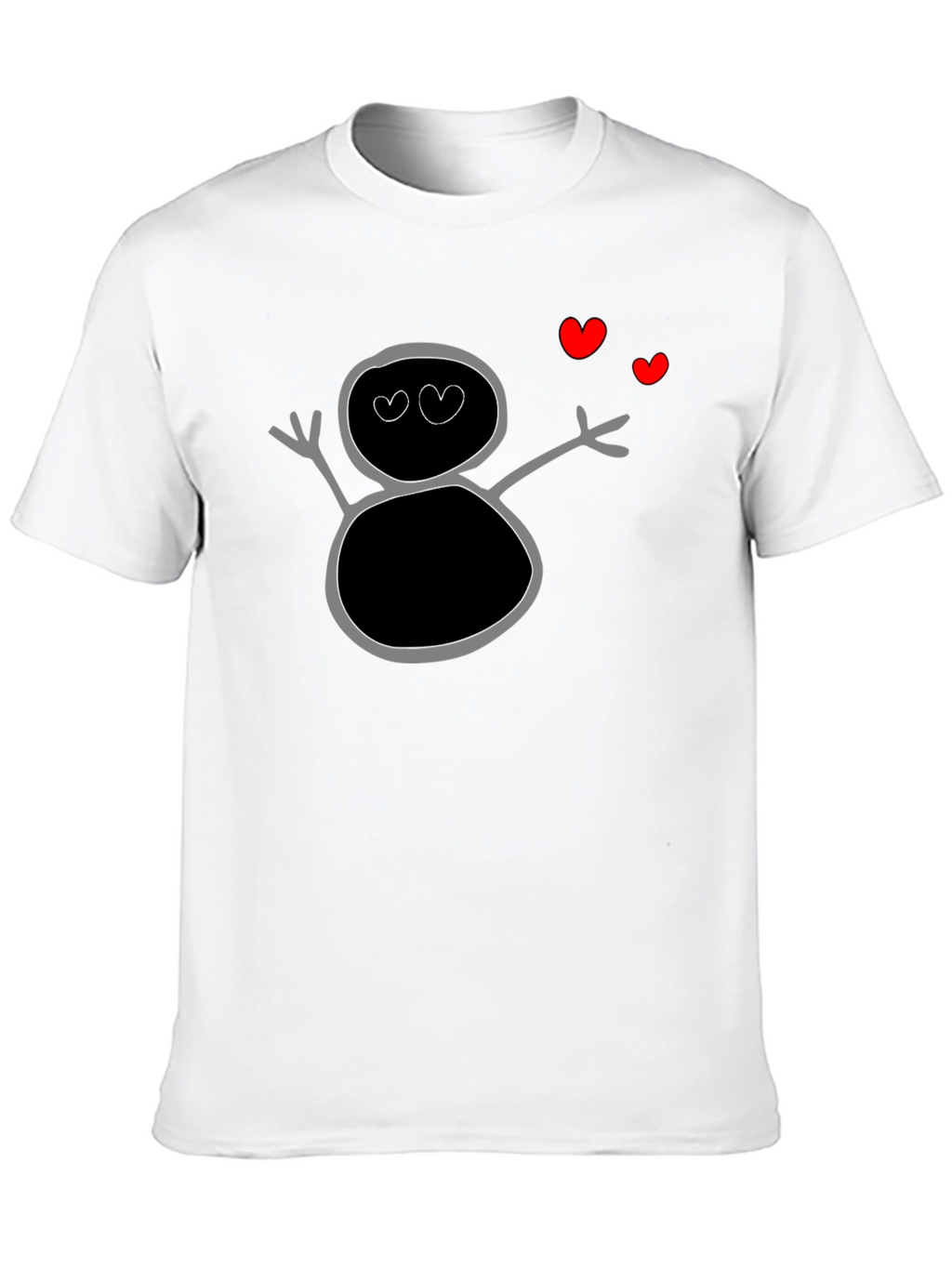Whimsical Heart-Eye Doodle Tee - Comfort & Style