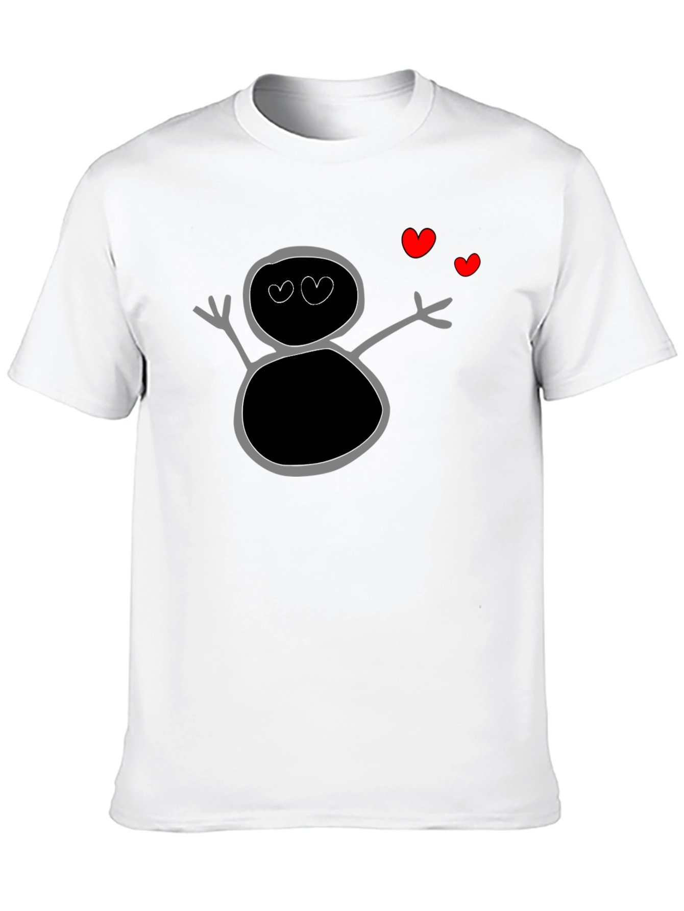 Whimsical Heart-Eye Doodle Tee - Comfort & Style