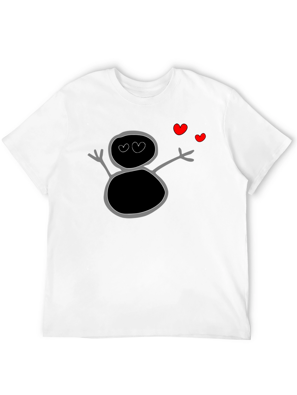 Whimsical Heart-Eye Doodle Tee - Comfort & Style