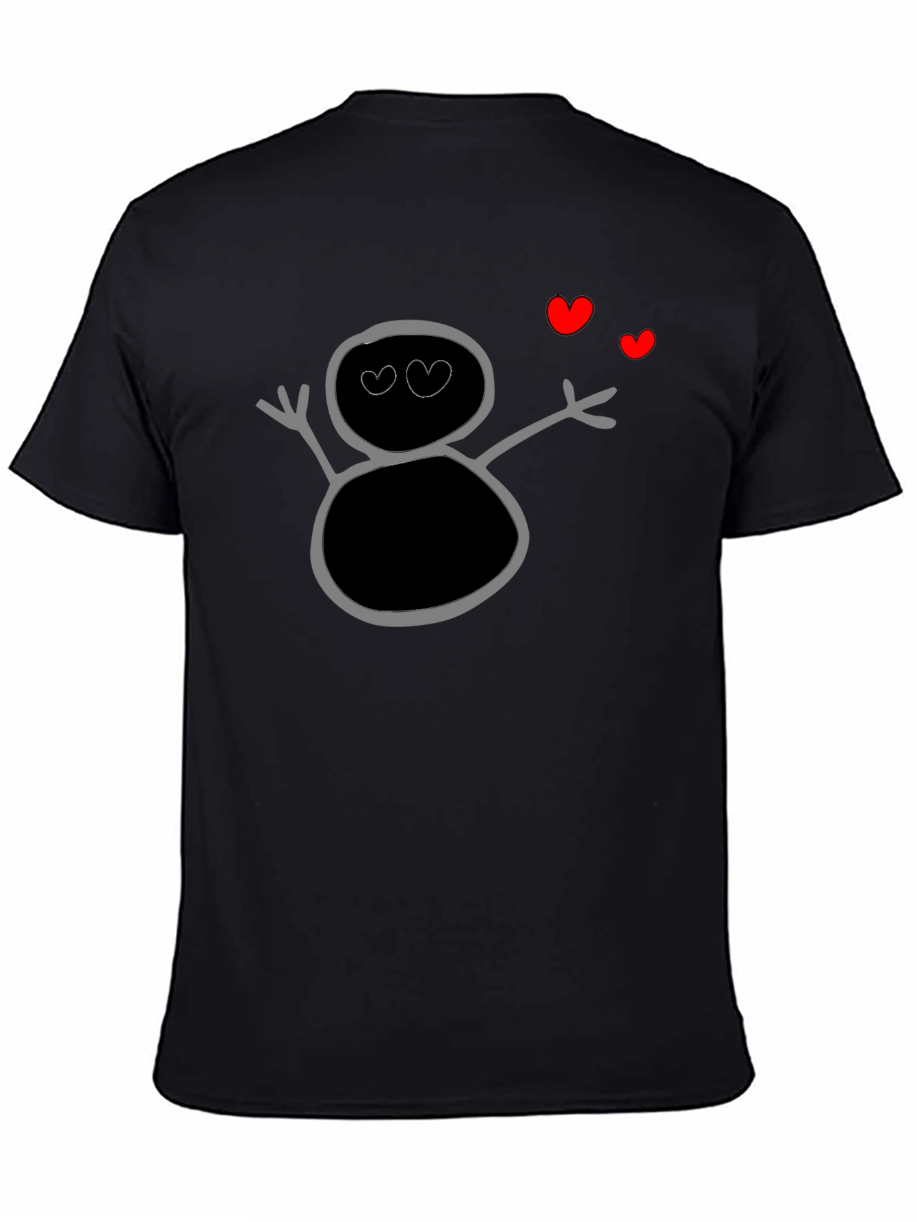Whimsical Heart-Eye Doodle Tee - Comfort & Style