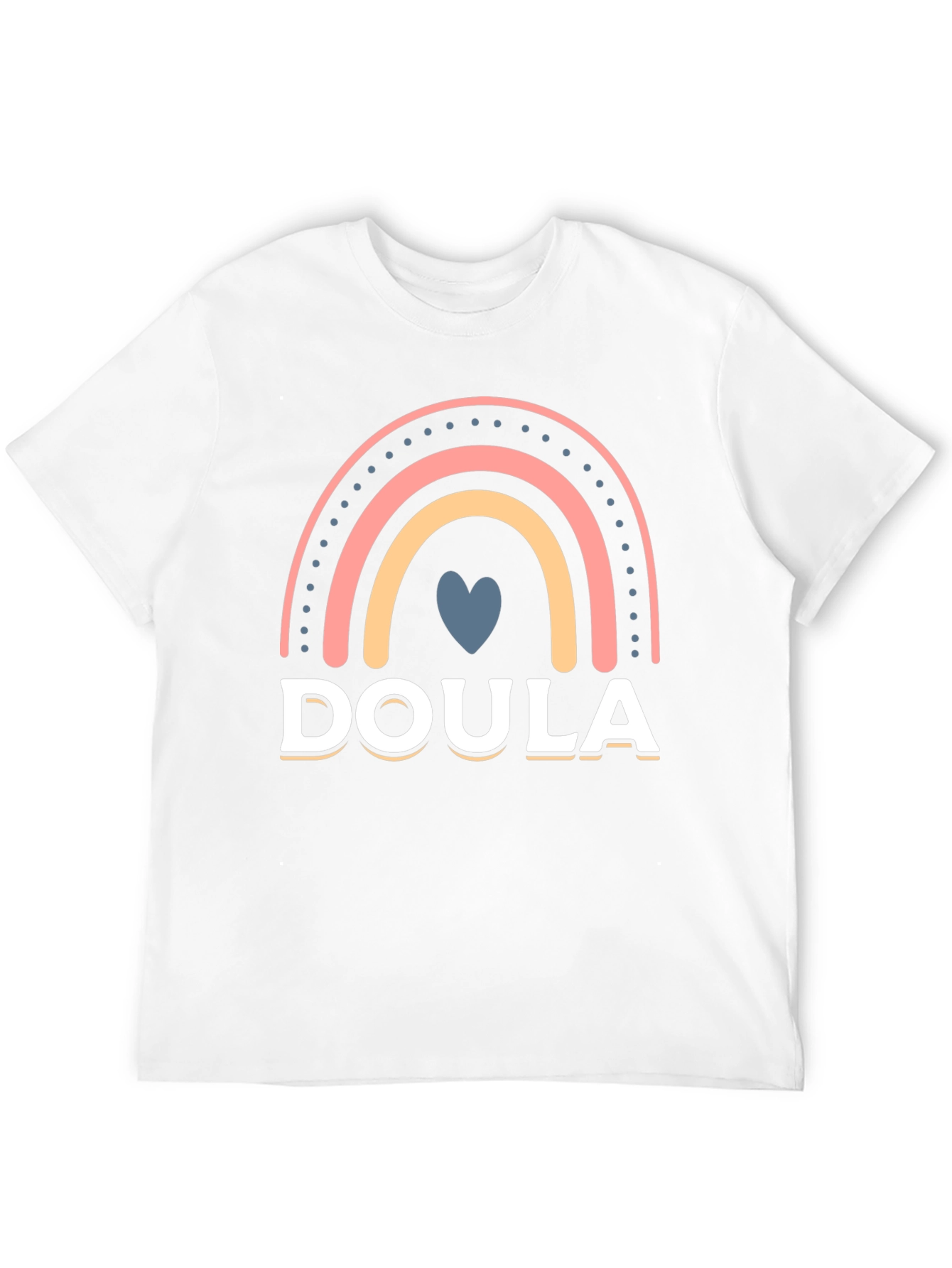 Doula Rainbow Heart T-Shirt Supportive Labor Assistant