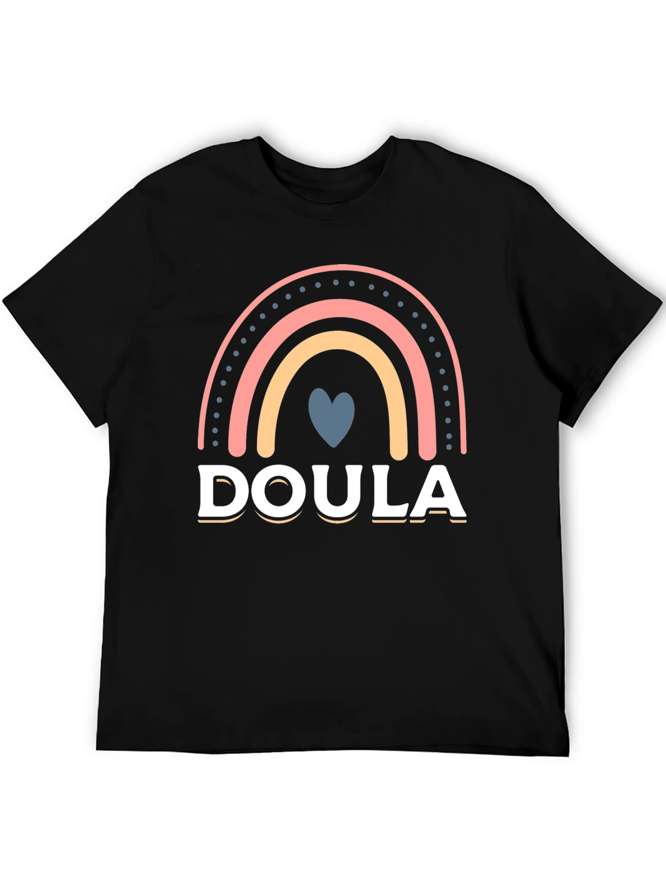 Doula Rainbow Heart T-Shirt Supportive Labor Assistant
