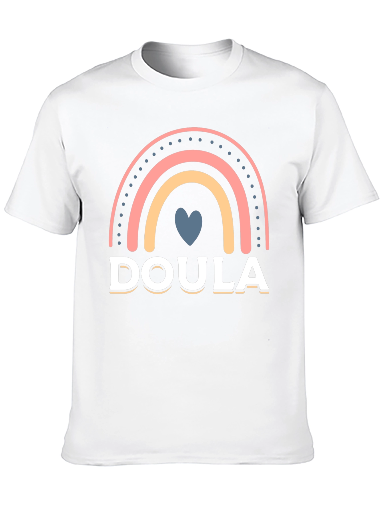 Doula Rainbow Heart T-Shirt Supportive Labor Assistant