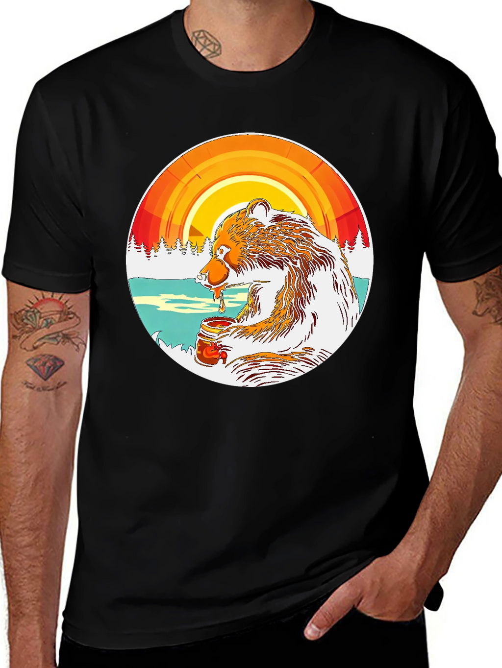 Bear with Honey Graphic Tee