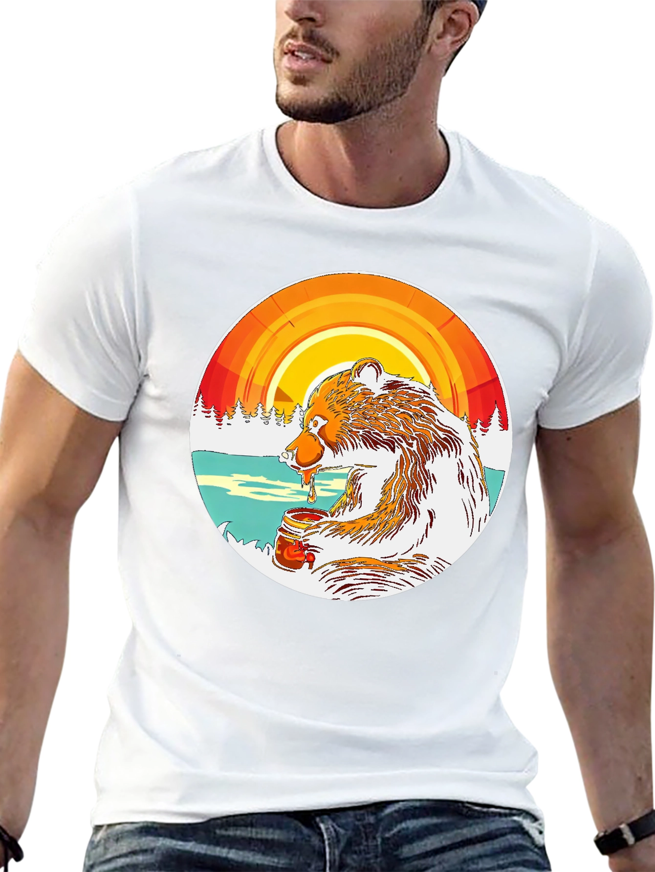 Bear with Honey Graphic Tee