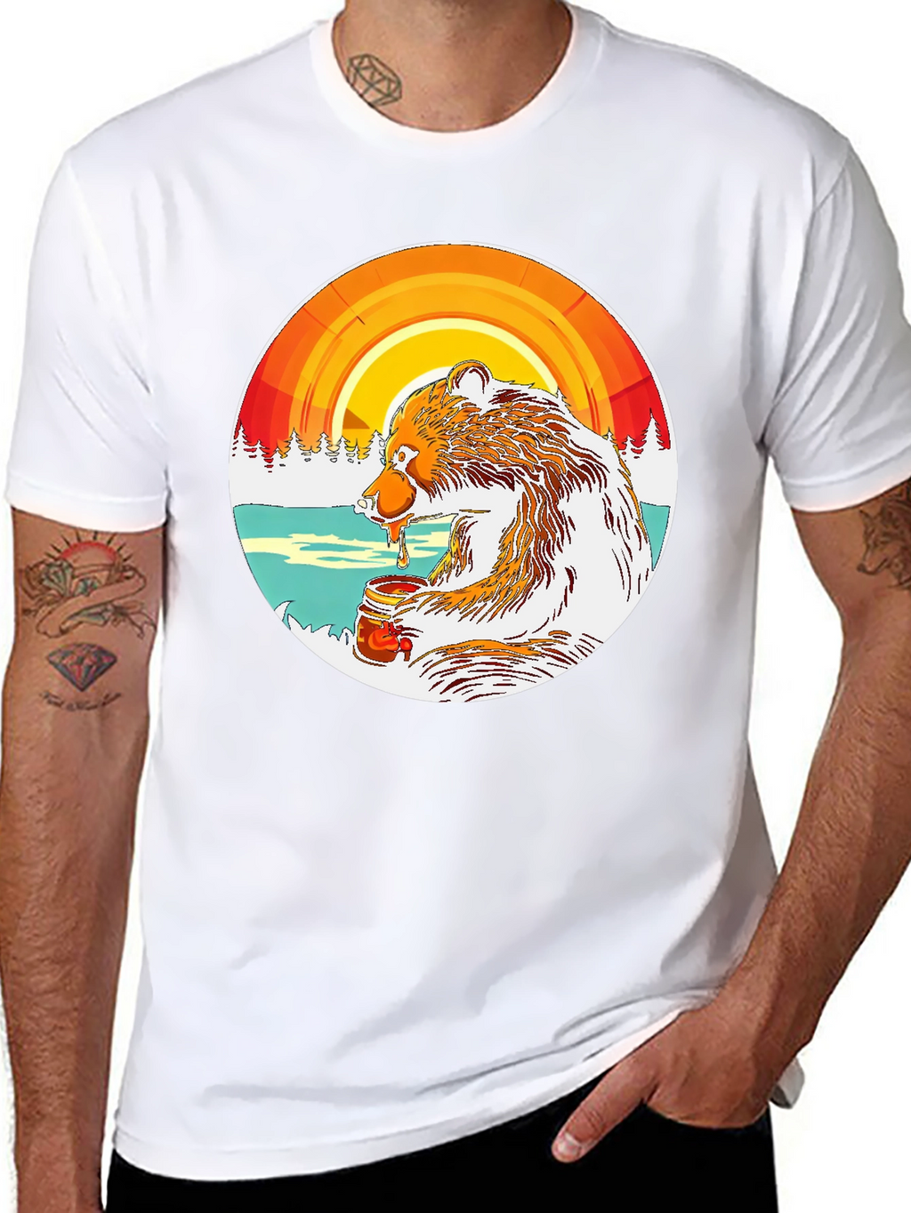 Bear with Honey Graphic Tee