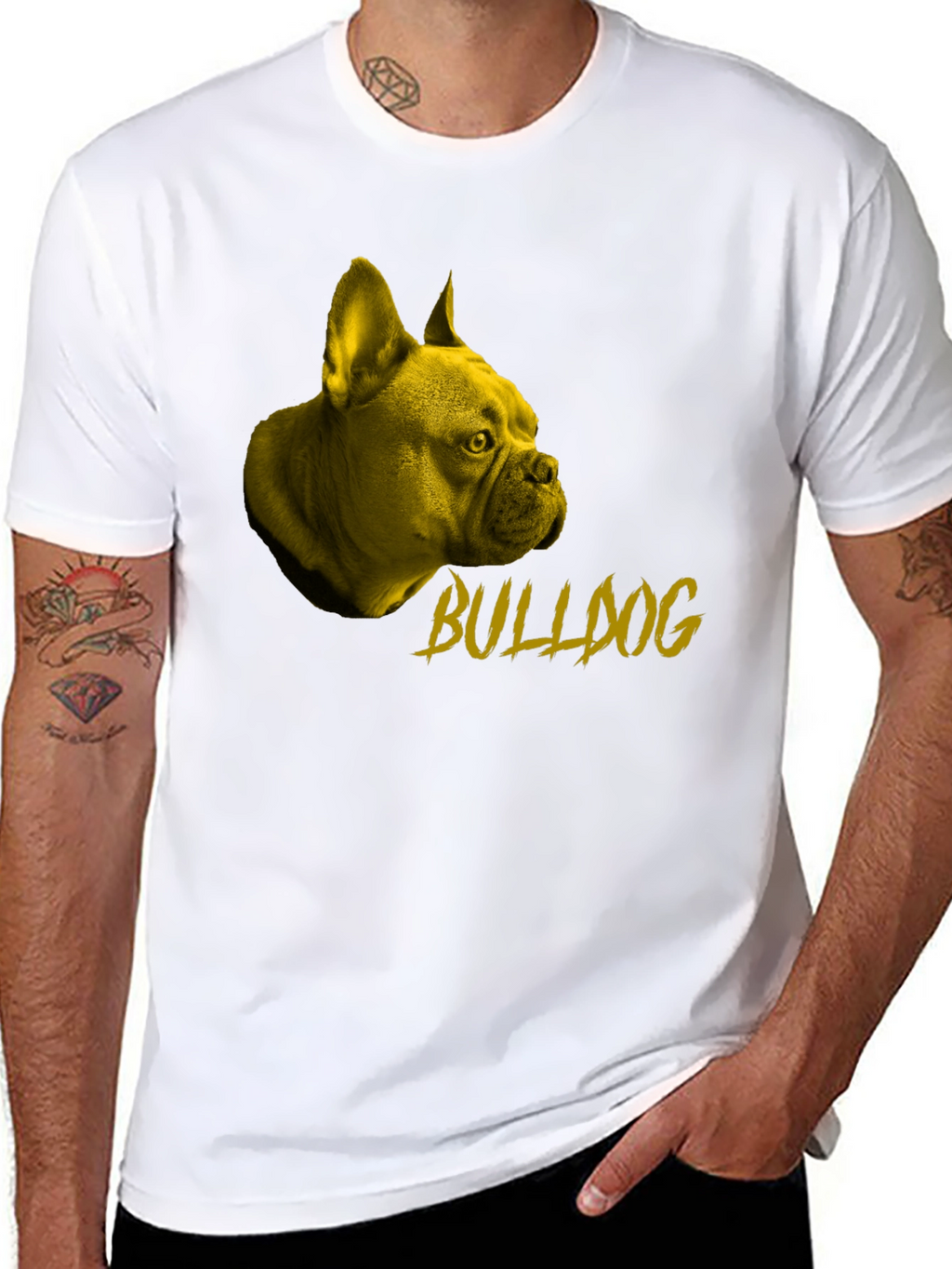 Bulldog Graphic Tee - Stylish Black Cotton T-Shirt
