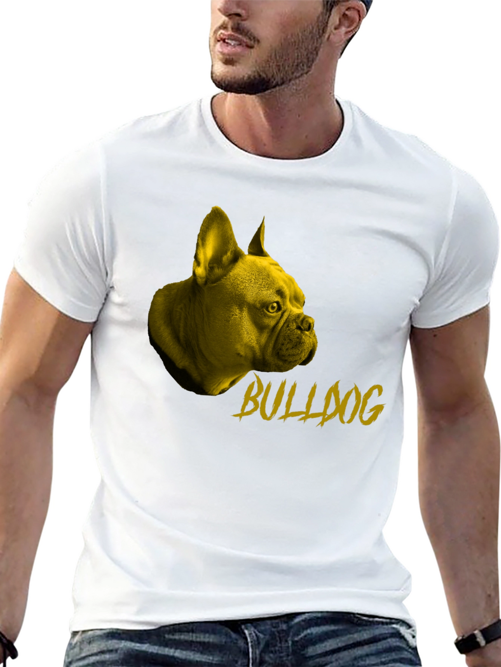 Bulldog Graphic Tee - Stylish Black Cotton T-Shirt