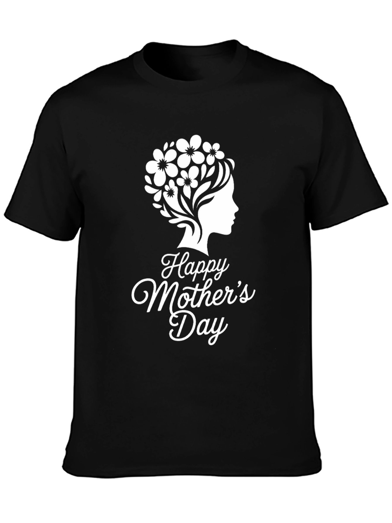 Happy Mothers Day Graphic Tee - Black Cotton Blend