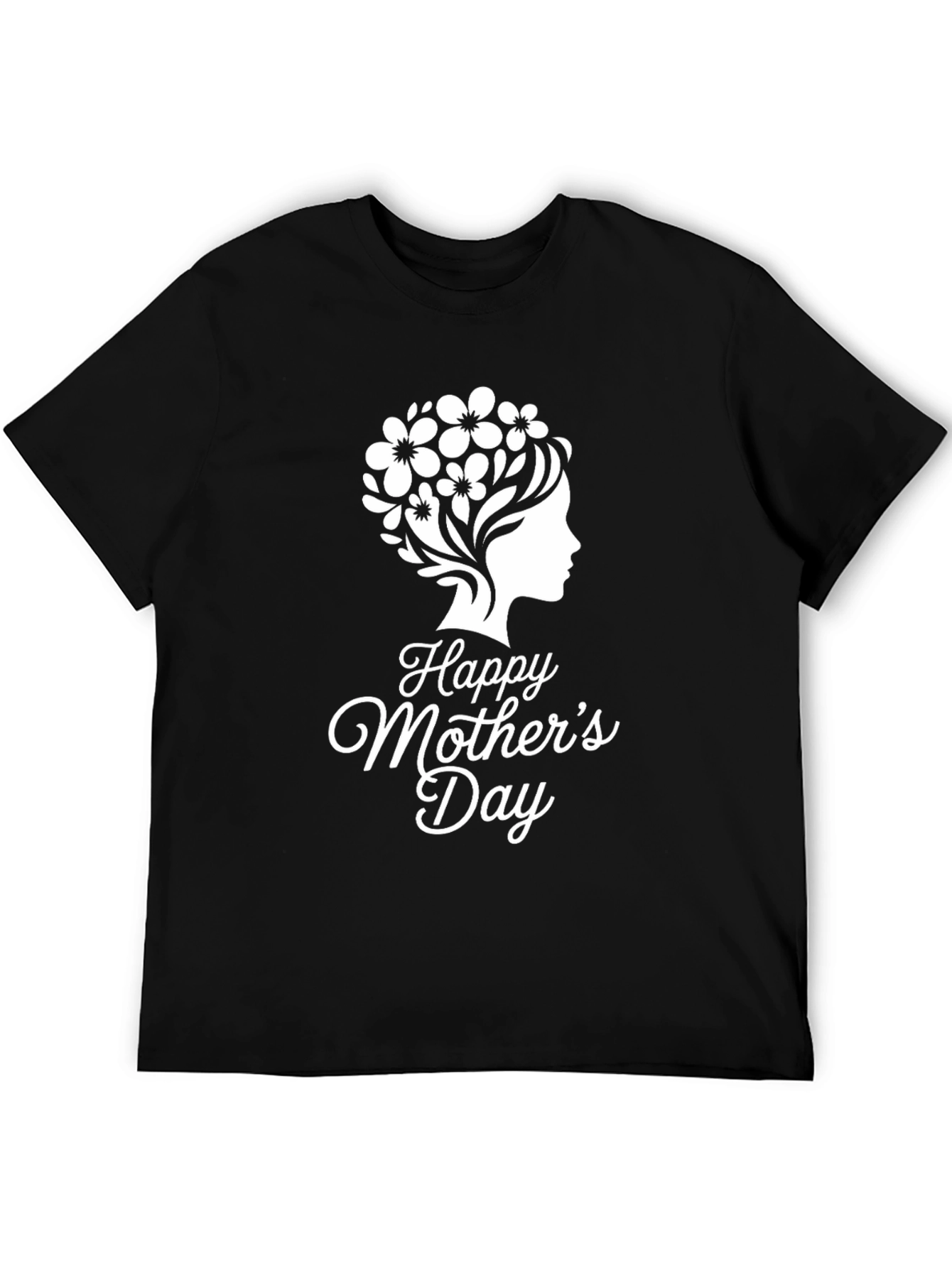 Happy Mothers Day Graphic Tee - Black Cotton Blend