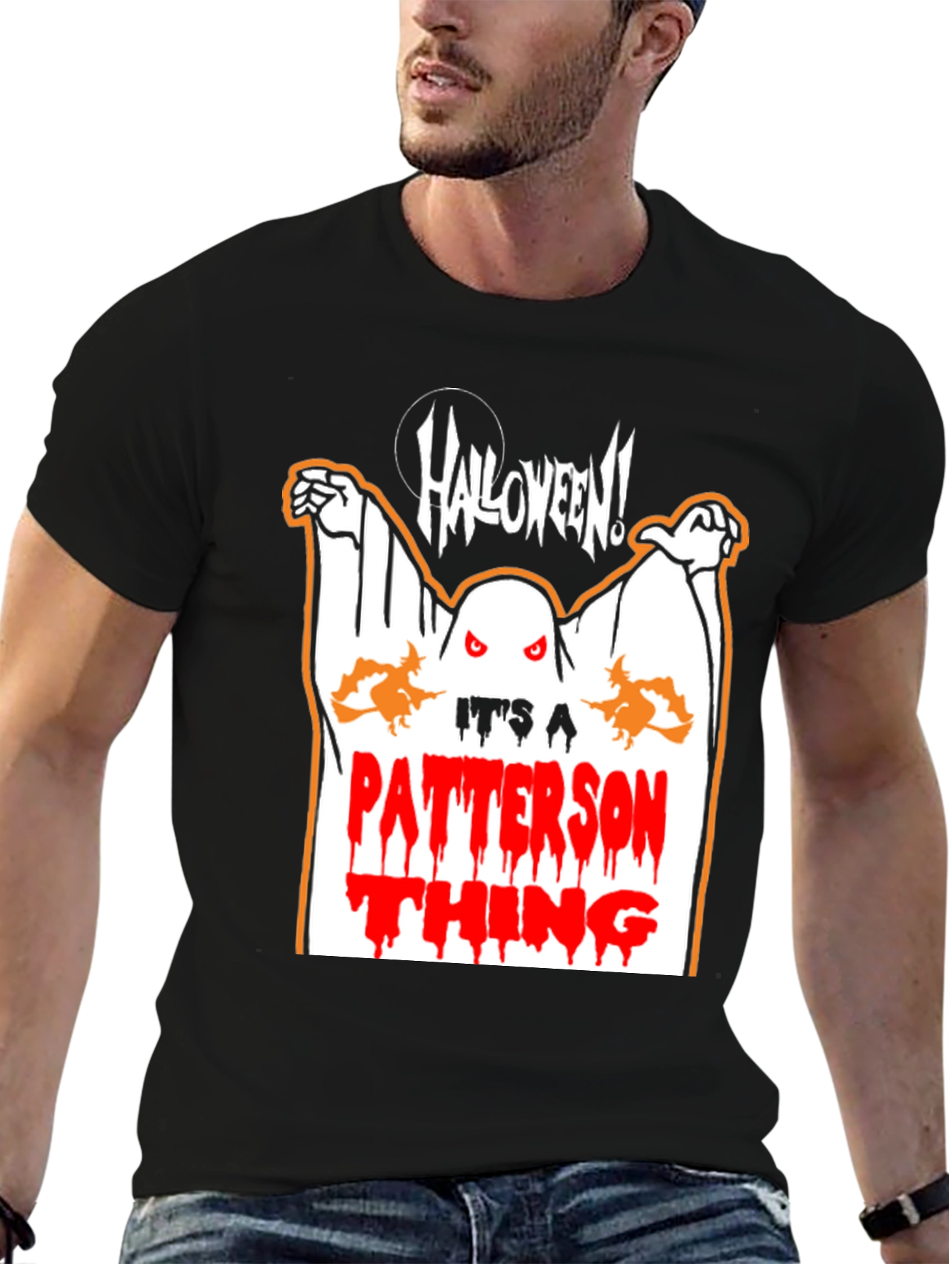 Halloween Patterson Thing Black Graphic Tee
