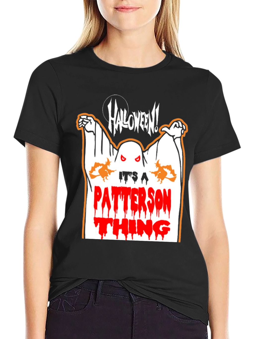 Halloween Patterson Thing Black Graphic Tee