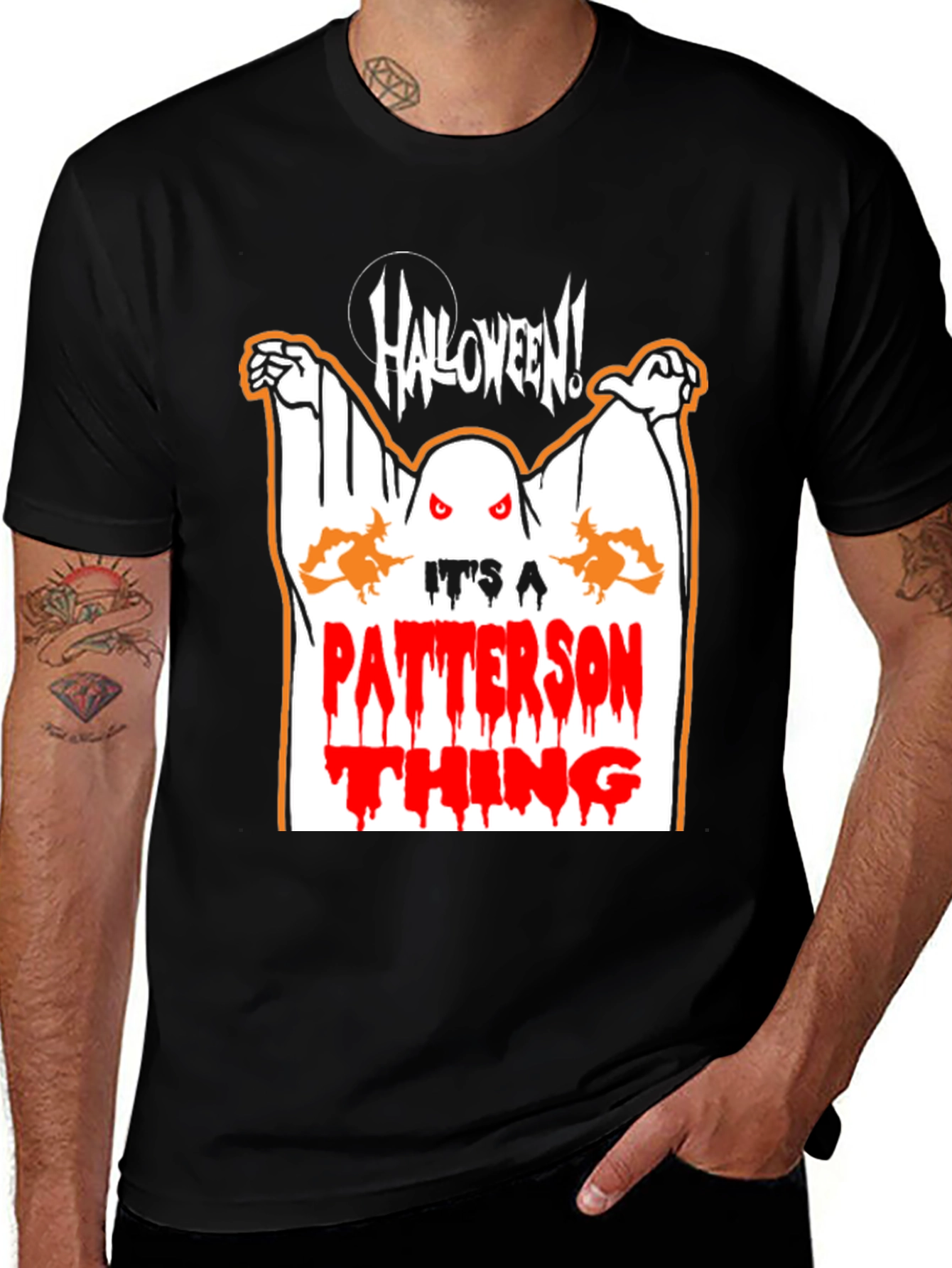 Halloween Patterson Thing Black Graphic Tee