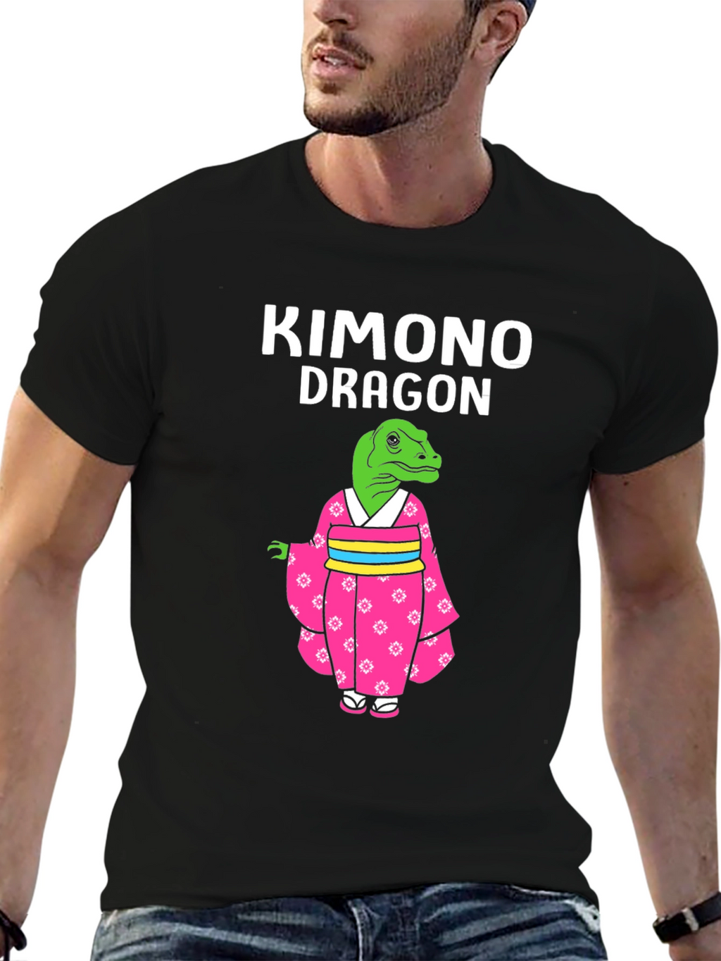 Kimono Dragon Graphic T-Shirt