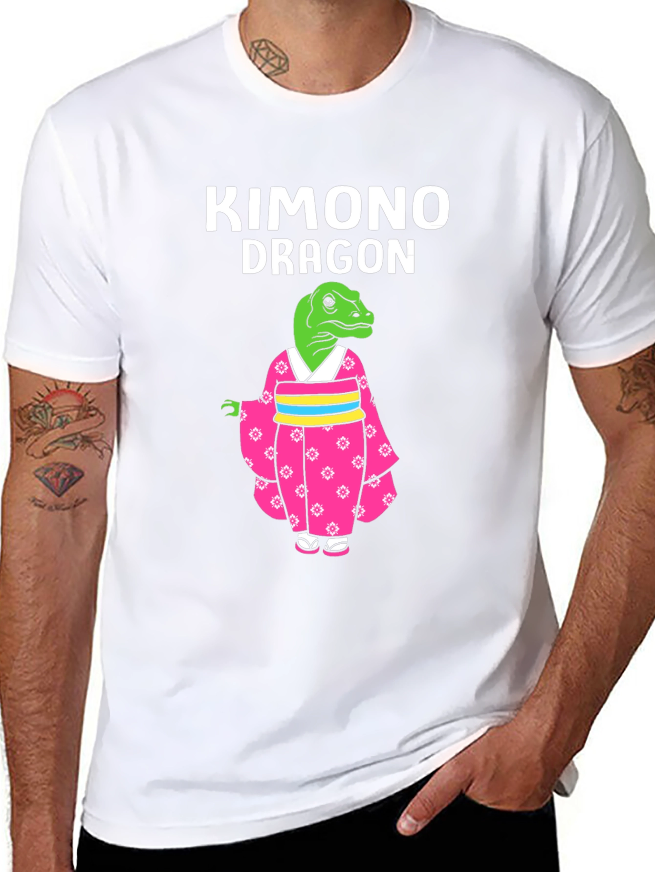 Kimono Dragon Graphic T-Shirt