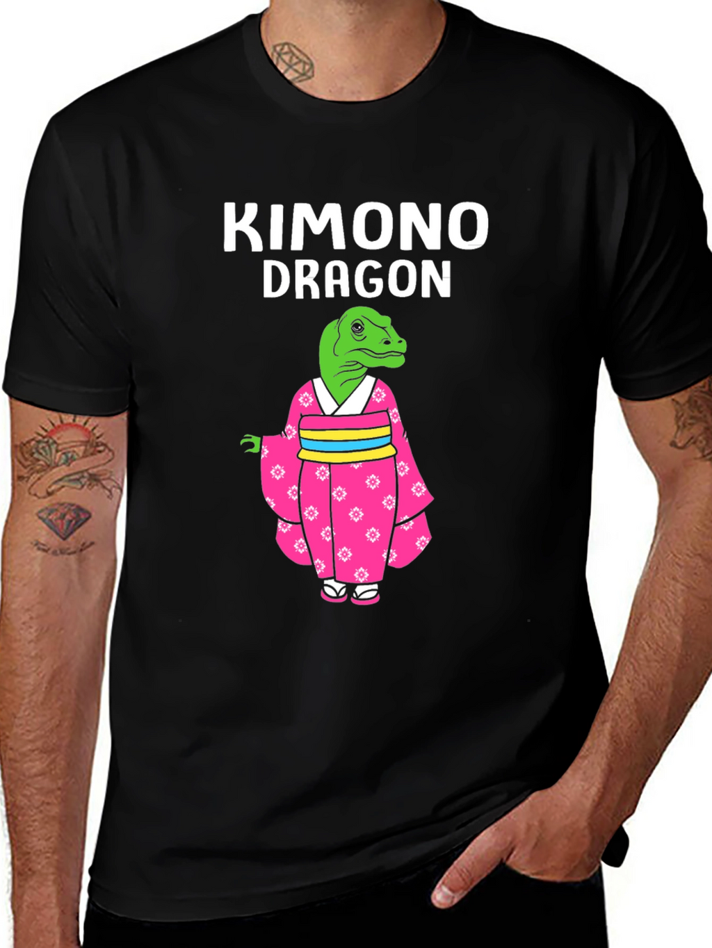 Kimono Dragon Graphic T-Shirt