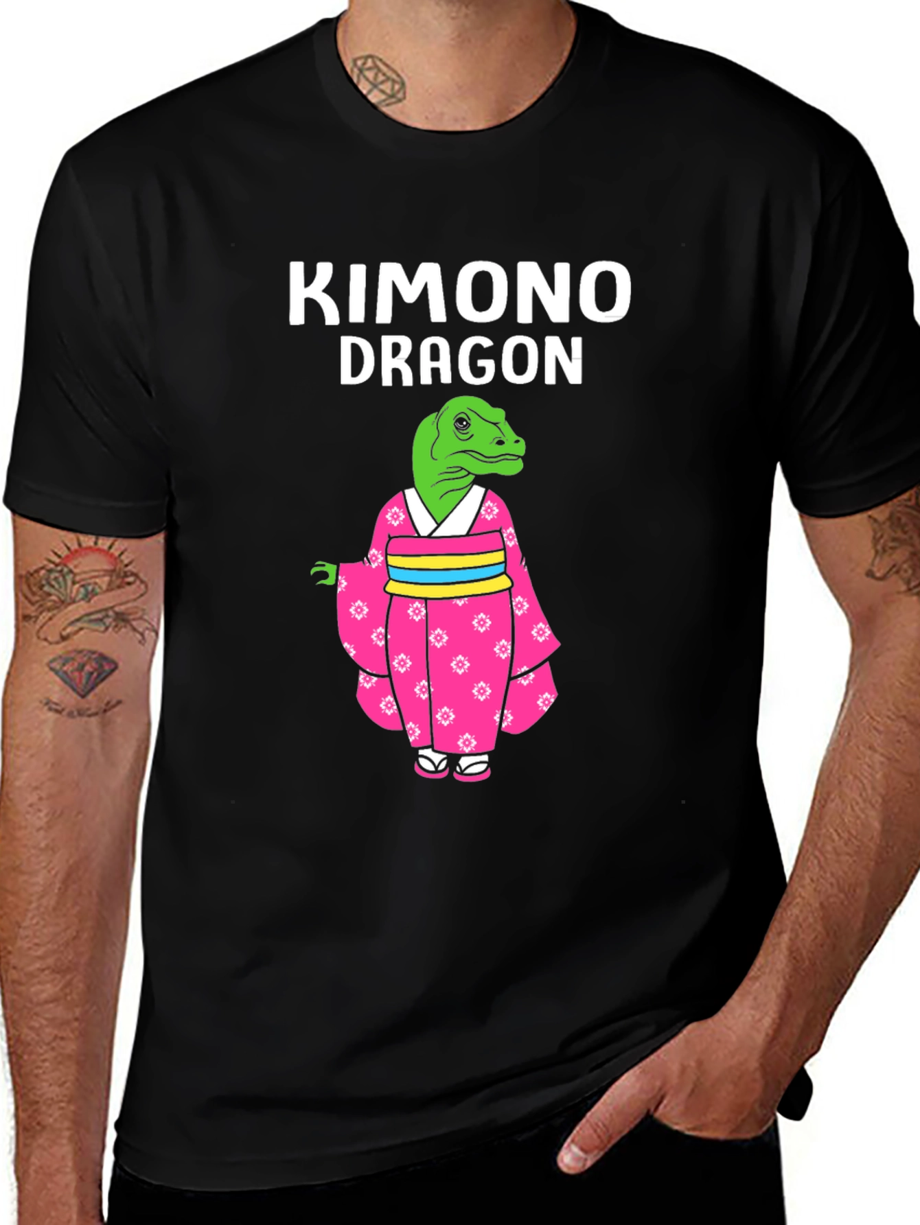 Kimono Dragon Graphic T-Shirt