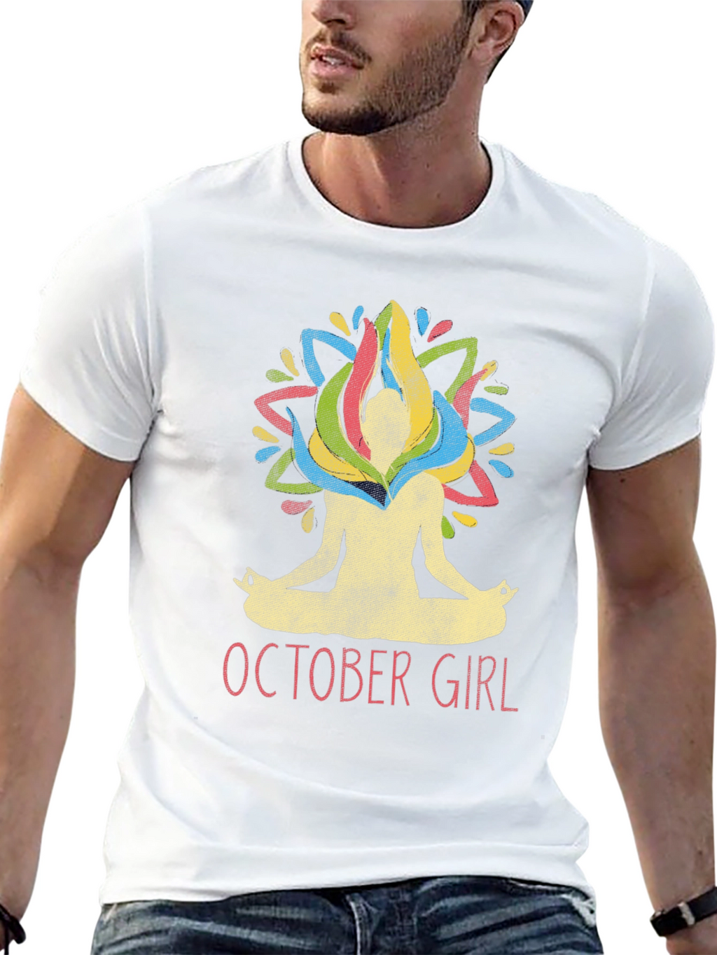 October Girl Yoga Lotus Pose T-Shirt