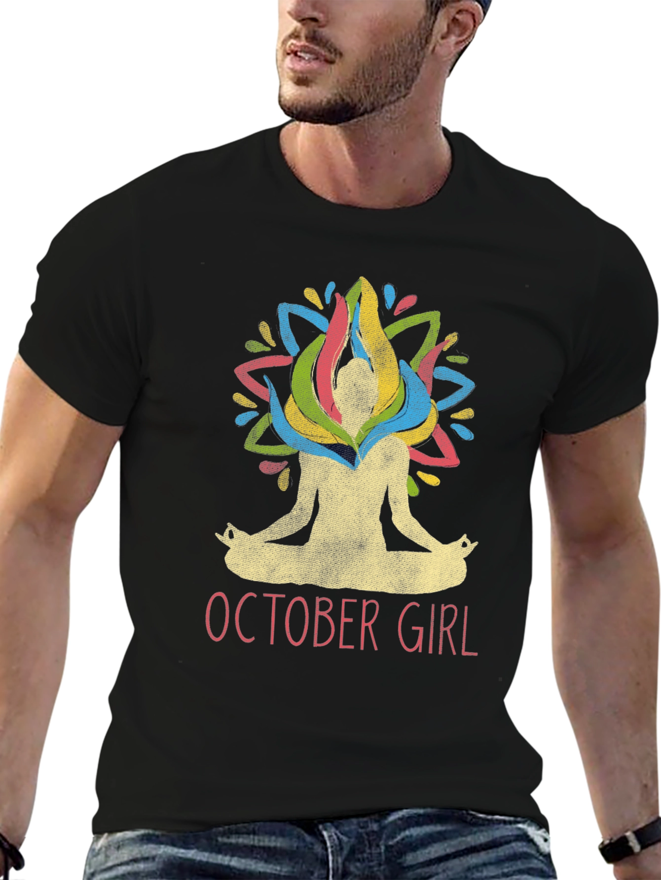 October Girl Yoga Lotus Pose T-Shirt