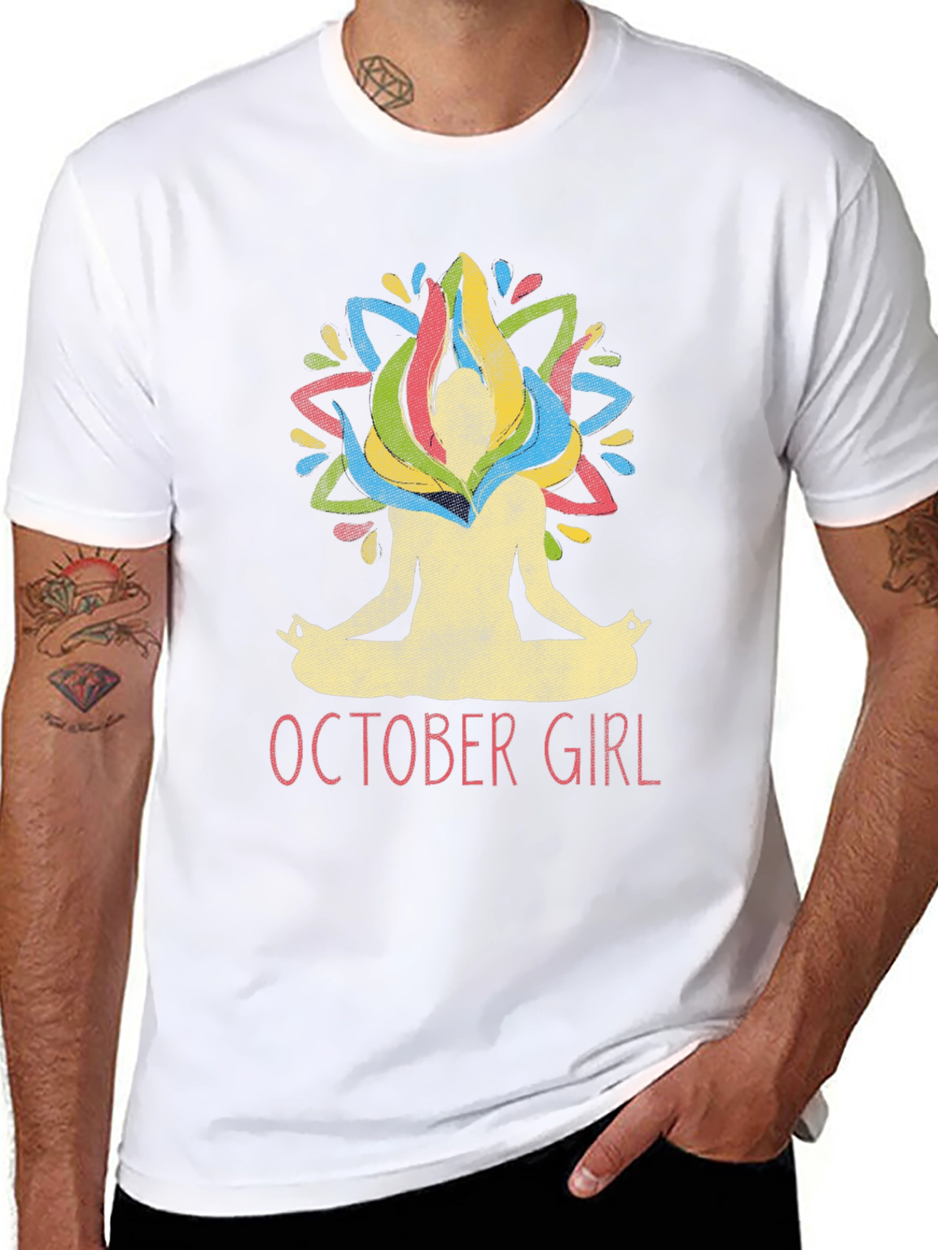 October Girl Yoga Lotus Pose T-Shirt