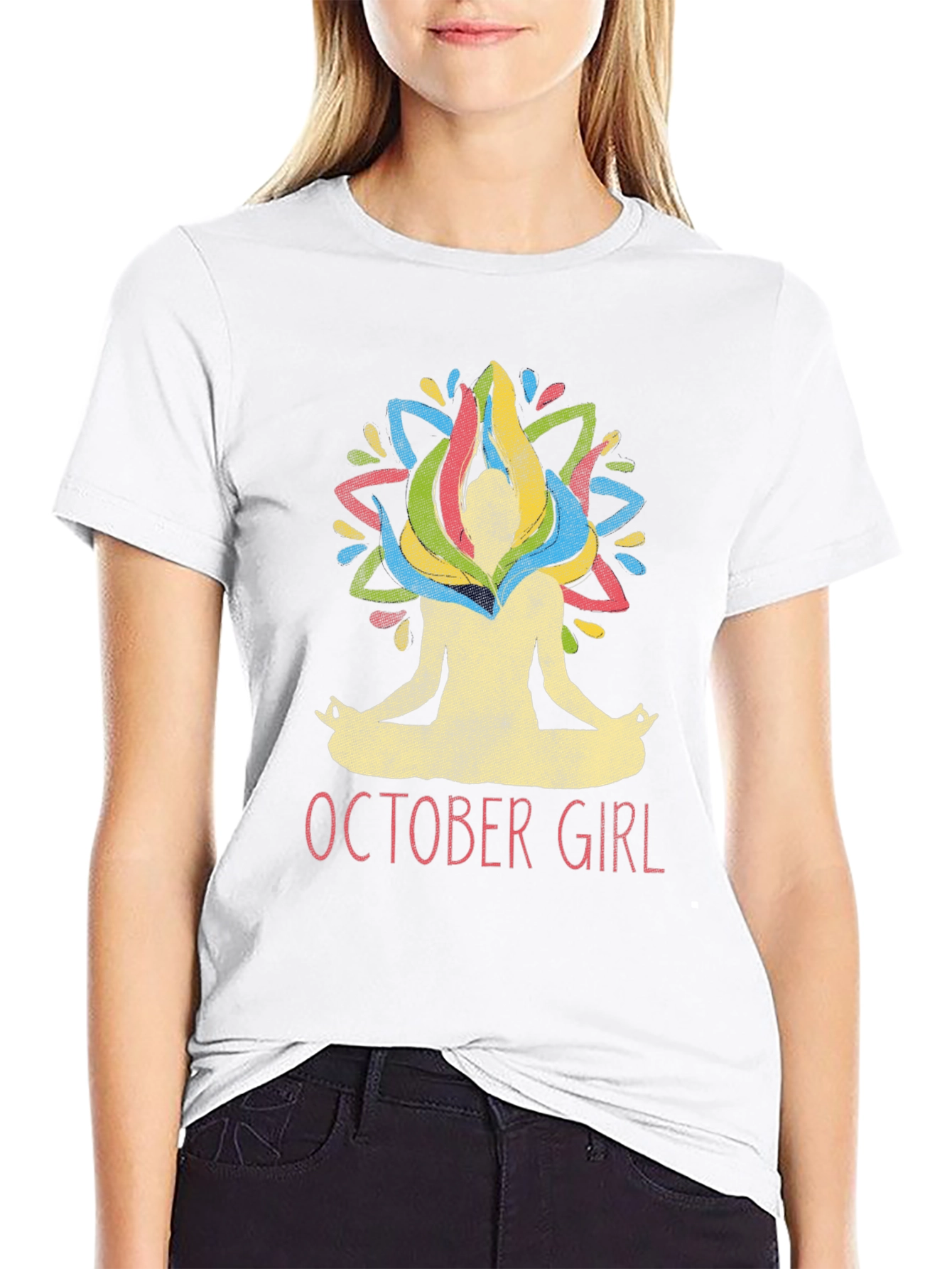 October Girl Yoga Lotus Pose T-Shirt