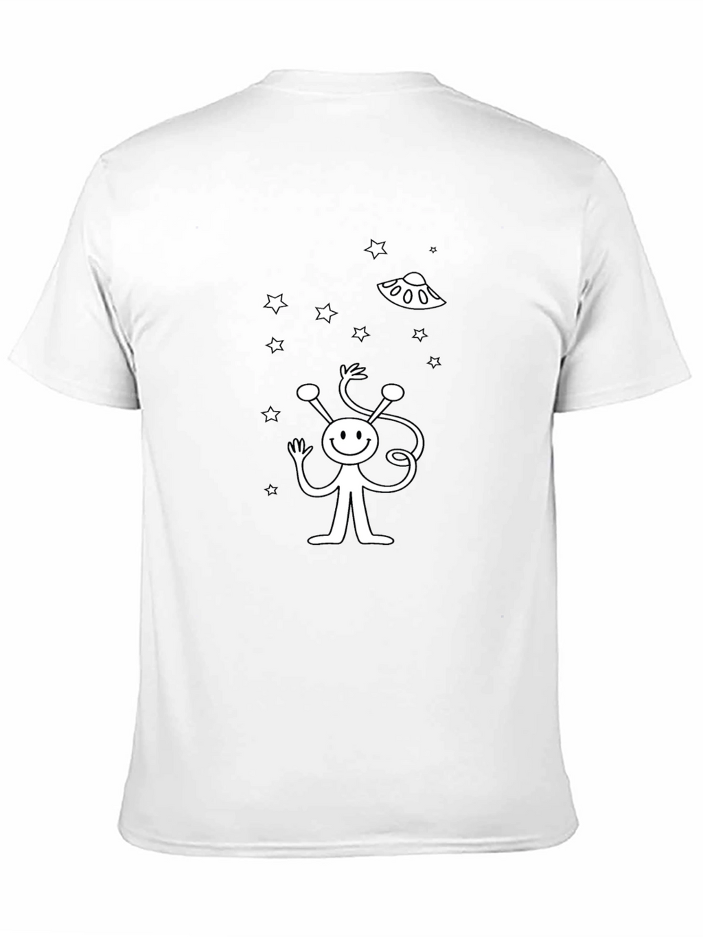 Alien UFO Graphic Black T-Shirt
