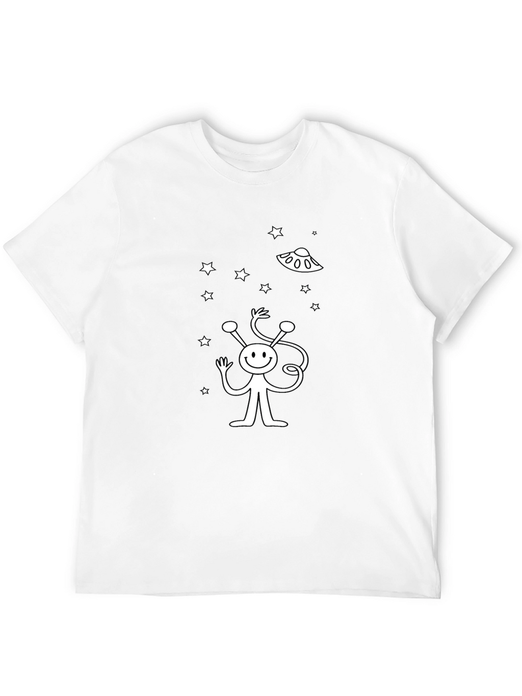 Alien UFO Graphic Black T-Shirt